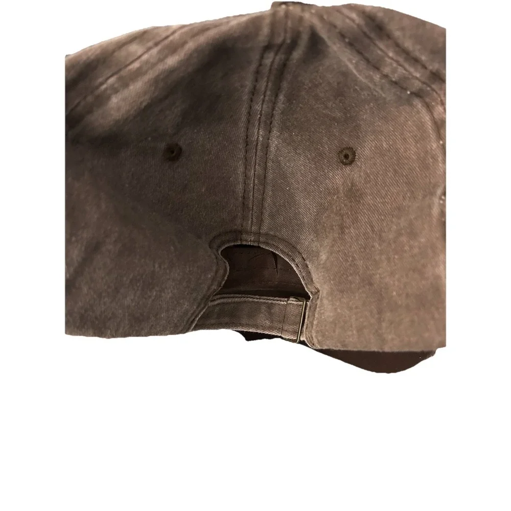 Rock Shark Baseball Hat One Size Distressed Rust Red With‎ Brown Y2K Casual Dad